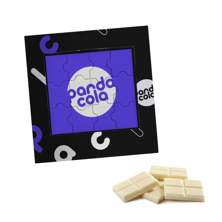Puzzle en chocolat blanc 12 pièces personnalisable - Tabi | pandacolach