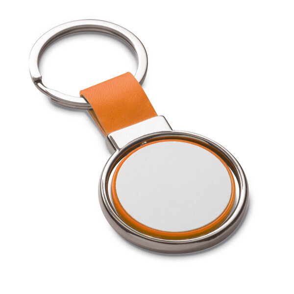 Porte-clés publicitaire rond avec médaille pivotante - Balta | pandacolach