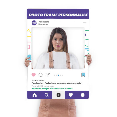 Cadre à selfie personnalisé 90x116 cm - Photoshoot | pandacolach