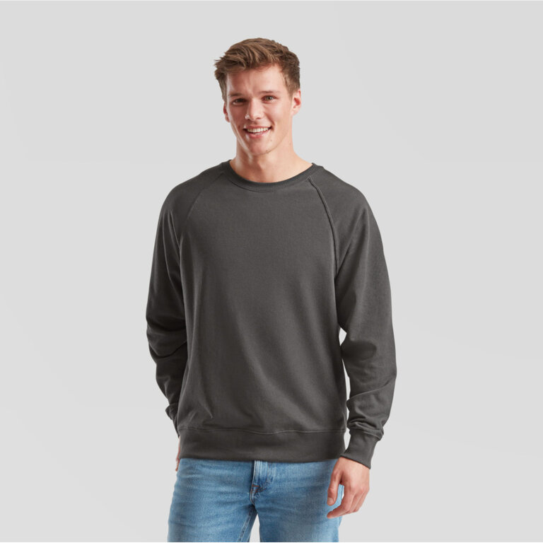 Sweat personnalisé raglan homme en coton 240 gr/m² | FRUIT OF THE LOOM® - Habi | pandacola