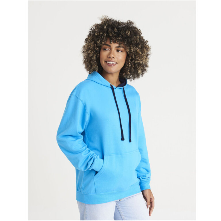 Sweat shirt bi-color à capuche unisexe personnalisable en coton 280 gr/m² | JUST HOODS® AWDis - Varsity | pandacola