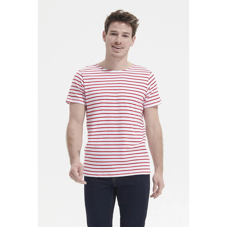 T-shirt publicitaire à rayures colorée en coton 150 gr/m² - Miles | pandacola