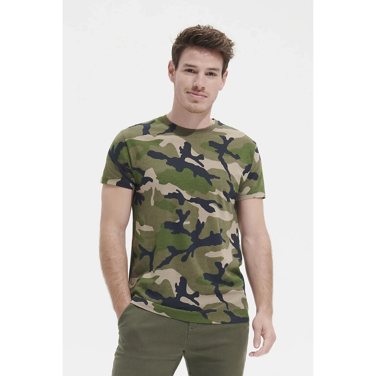 T-shirt camouflage personnalisable en coton 150 gr/m² - Camo | pandacola