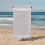 Fouta personnalisable en coton recyclé - Dodo rayure 180G | pandacola - thumb - 3