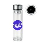 Bouteille avec double paroi personnalisable avec infuseur à thé et thermomètre LED intégrés - Poleglass | pandacolach - thumb - 1
