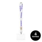 Tour de cou personnalisé en coton biologique avec attache de sécurité et porte-badge - Vento | pandacolach - thumb - 1