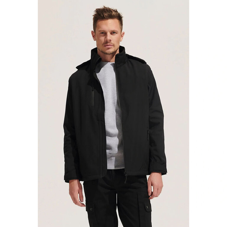 Softshell personnalisée à capuche en polyester recyclé 270T - Falcon 3in1 | pandacola