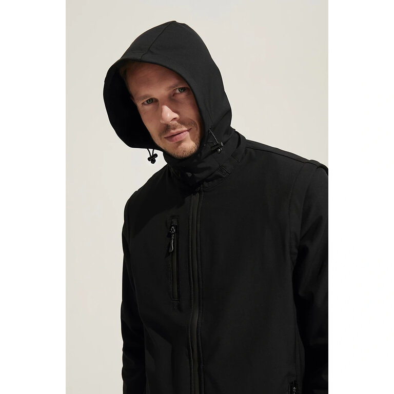 Softshell personnalisée à capuche en polyester recyclé 270T - Falcon 3in1 | pandacola - 2