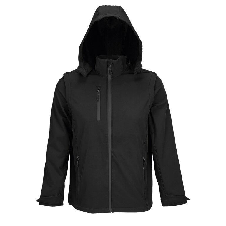 Softshell personnalisée à capuche en polyester recyclé 270T - Falcon 3in1 | pandacolach