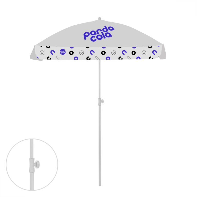 Parasol personnalisé carré en plastique avec lambrequin pans arrondis - Bahamas square | pandacola