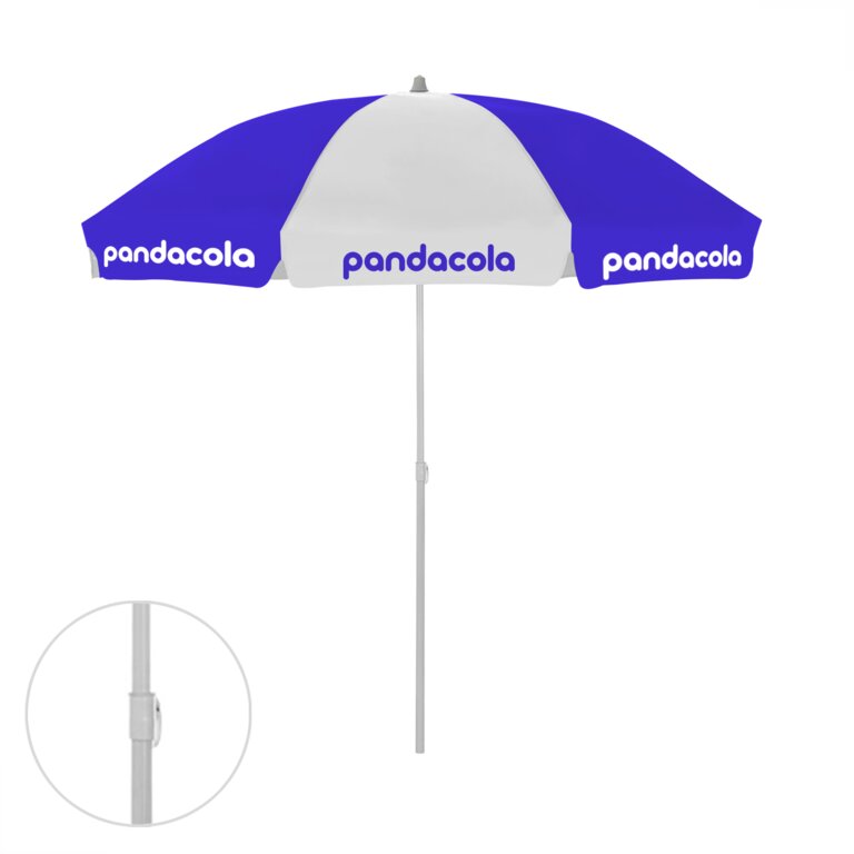 Parasol personnalisé rond en plastique avec lambrequin pans arrondi - Bahamas round | pandacola