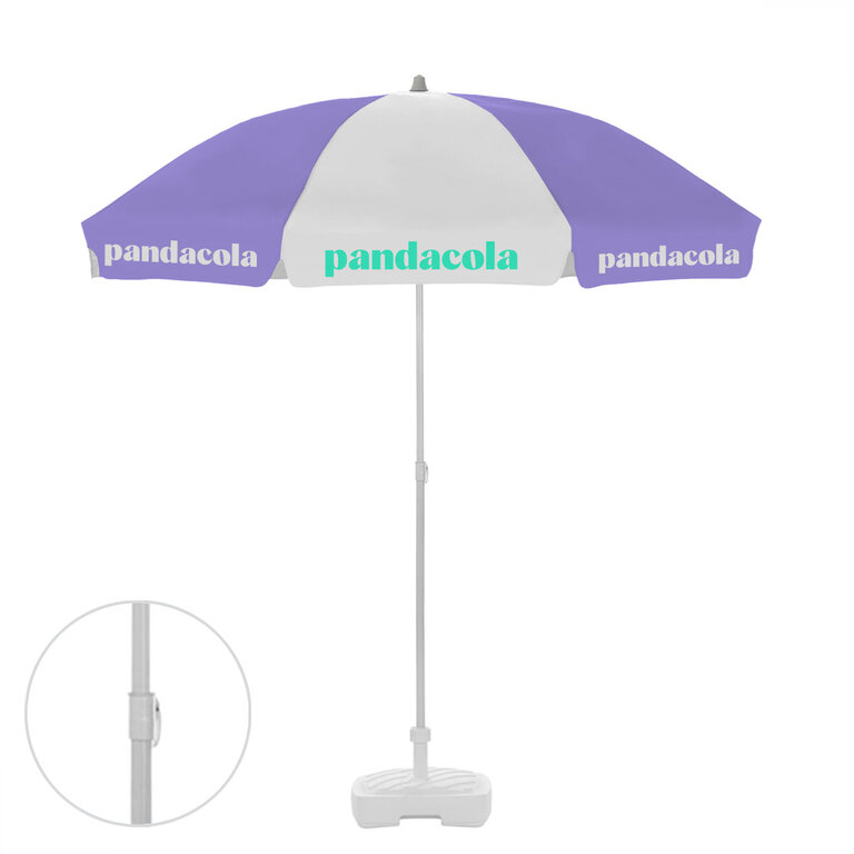 Parasol personnalisé rond en plastique avec lambrequin pans arrondi - Bahamas round | pandacola