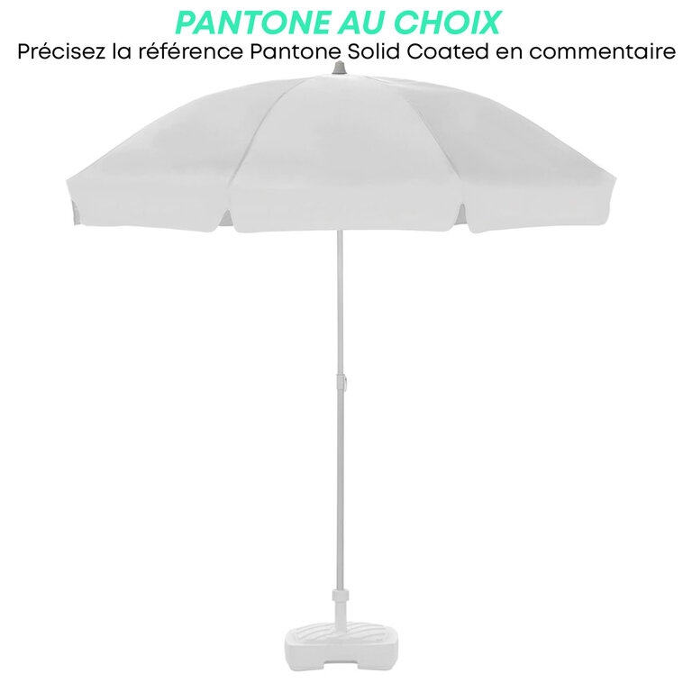 Parasol personnalisé rond en plastique avec lambrequin pans arrondi - Bahamas round | pandacolach