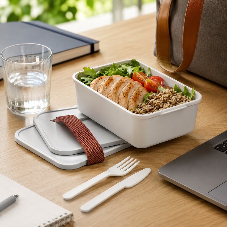 Lunchbox personnalisable 700 ml en PP avec couverts - Daijeune | pandacola - 1