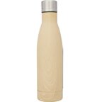 Bouteille publicitaire en acier inoxydable imitation bois double paroi 500 ml - Pali | pandacola - thumb - 1