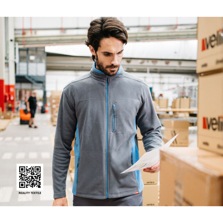 Veste polaire personnalisée bicolore avec détails contrastés 220 gr/m² - Michal | Korntex® | pandacola