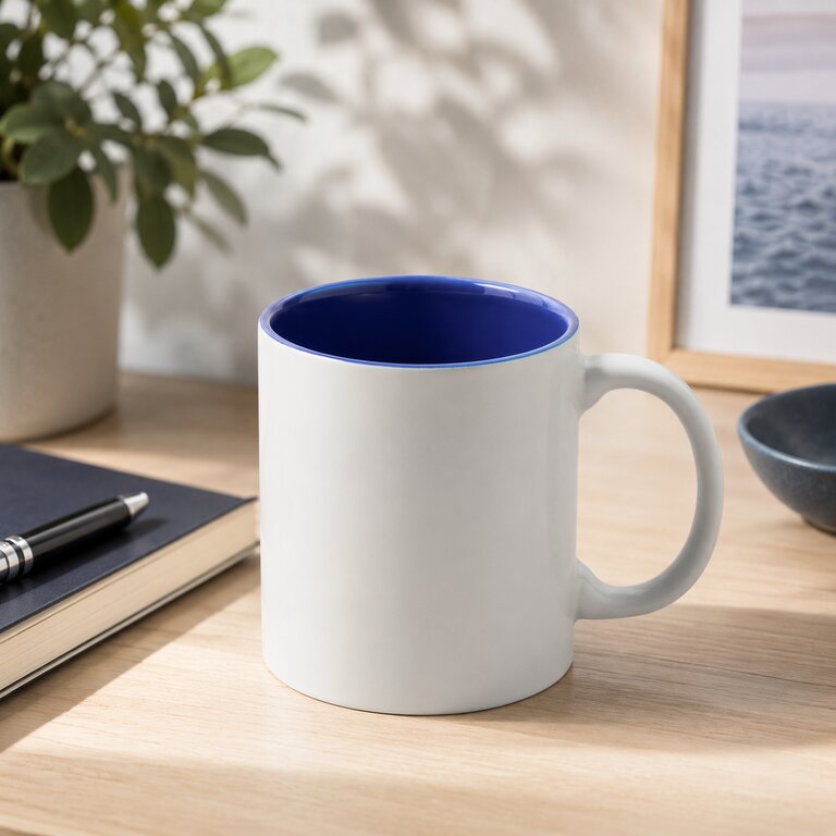 Mug blanc personnalisable depuis l'intérieur en céramique 350 ml - Revery | pandacola - 1