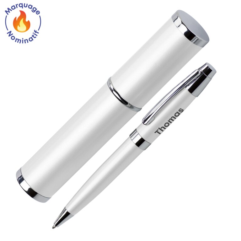 Stylo à bille personnalisable assorti à son tube avec prénom - Cline Own | pandacolach