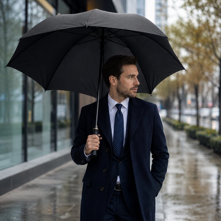 Parapluie publicitaire automatique manche droit - Barry | pandacola - 1
