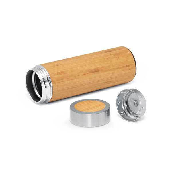 Bouteille isotherme en bambou double paroi avec infuseur à thé 430 ml - Jas | pandacola - 2