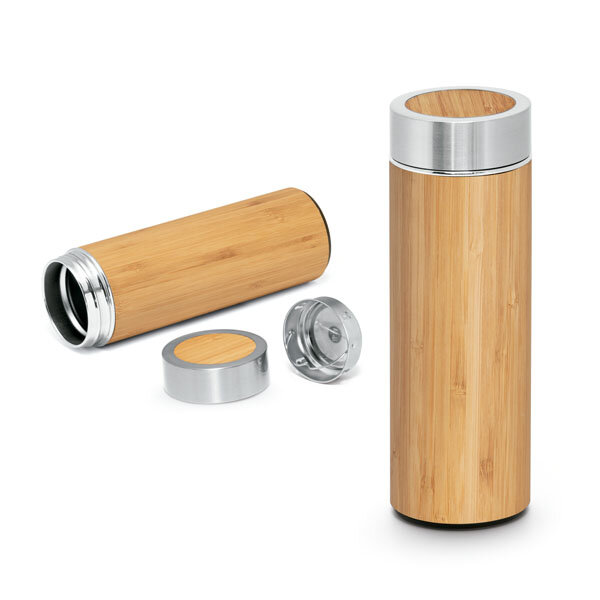 Bouteille isotherme en bambou double paroi avec infuseur à thé 430 ml - Jas | pandacola - 3