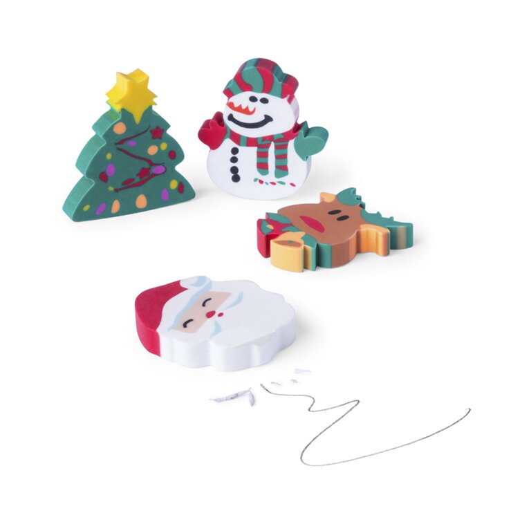 Set de gommes personnalisé en forme de dessins de noël - Haiface | pandacolach