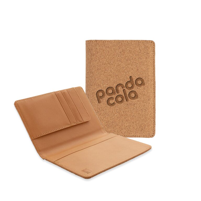 Etui anti RFID personnalisé pour passeport en liège - Manu | pandacolach