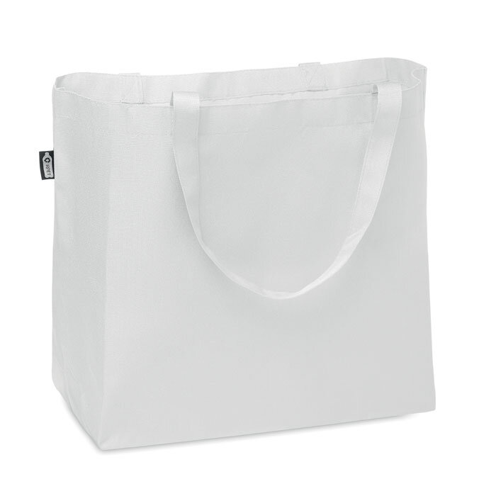 Tote bag personnalisé en plastique recyclé à longues anses avec soufflet - Fama | pandacola