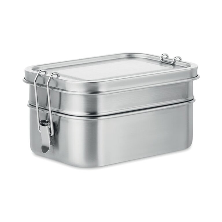 Lunchbox personnalisée à 2 compartiments en acier avec boucles latérales 1.2 L - Palune | pandacolach