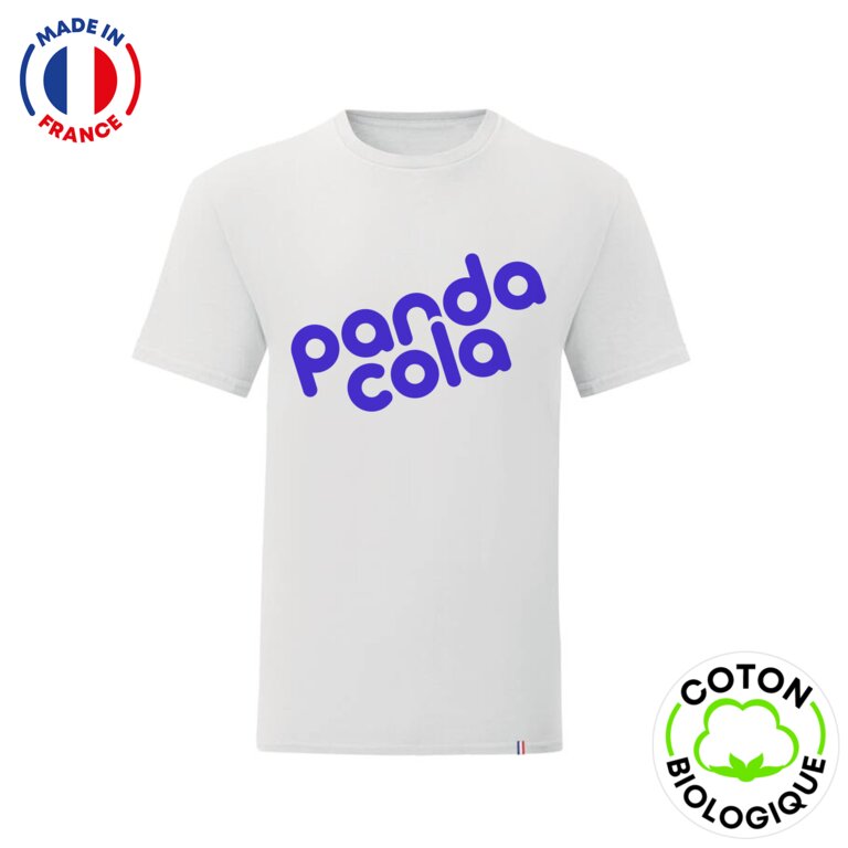 T-shirt coton bio 190 gr/m² personnalisable - Made in France - Enzo White | pandacolach