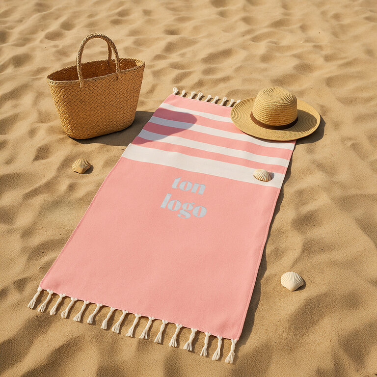 Fouta personnalisable en coton 140 gr /m² recyclé - Mia | pandacola
