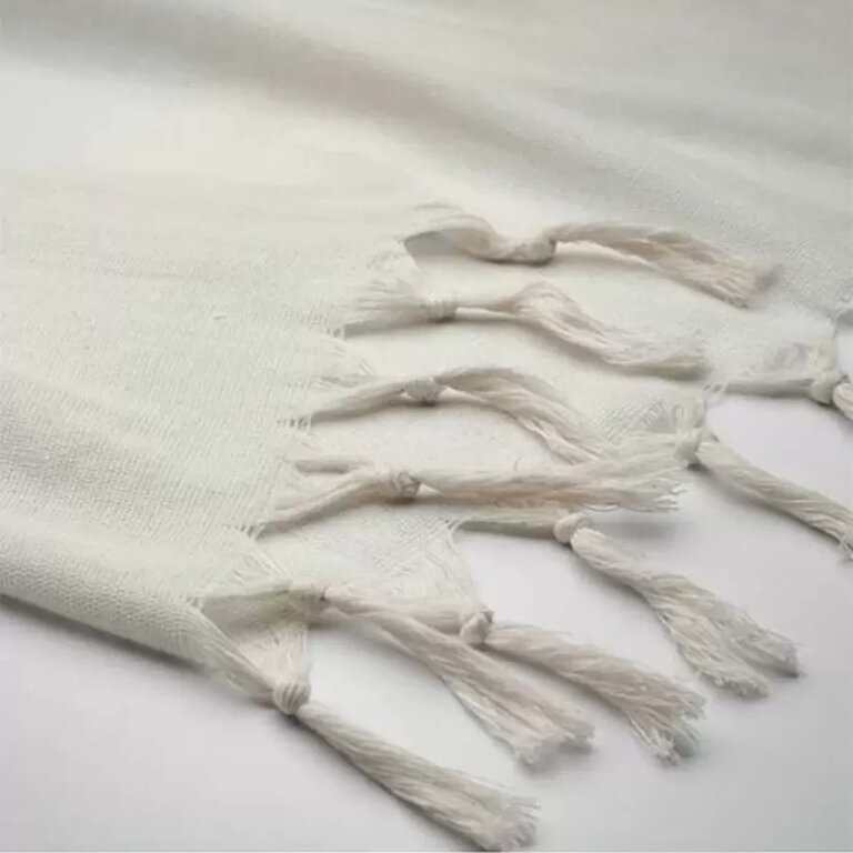 Fouta personnalisable en coton 140 gr/m² recyclé avec franges - Mia | pandacola - 3