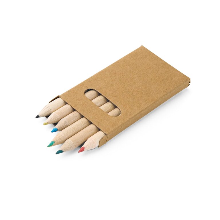 Boîte de 6 crayons de couleur publicitaire - Lab | pandacola - 1