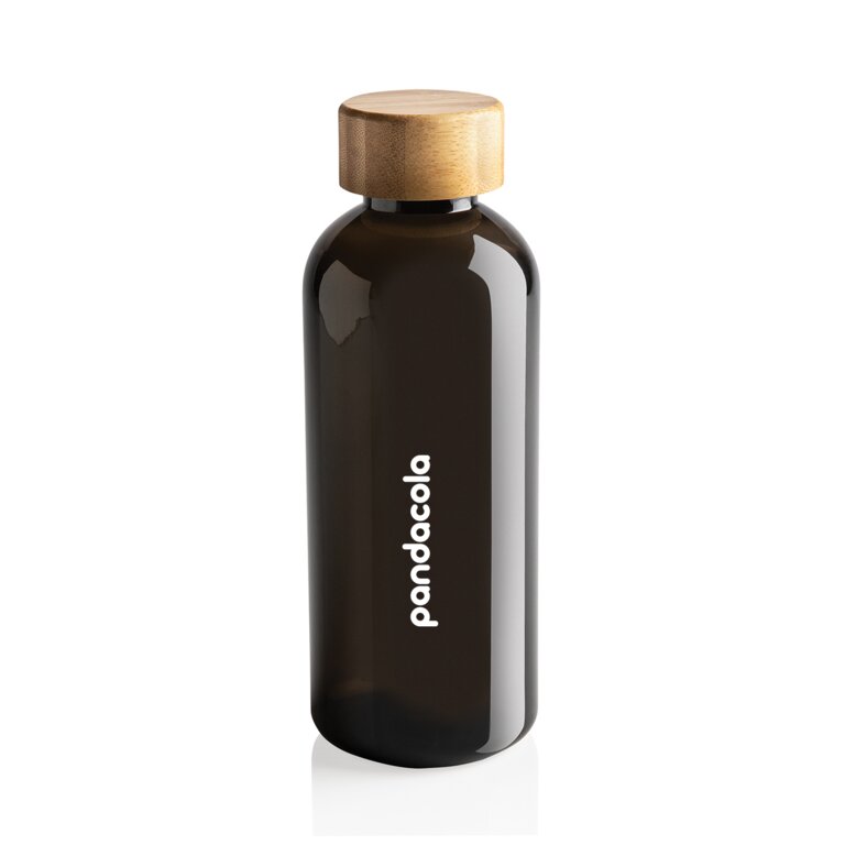 Bouteille personnalisable 600 ml en rPET avec couvercle en bambou - Tuni | pandacolach