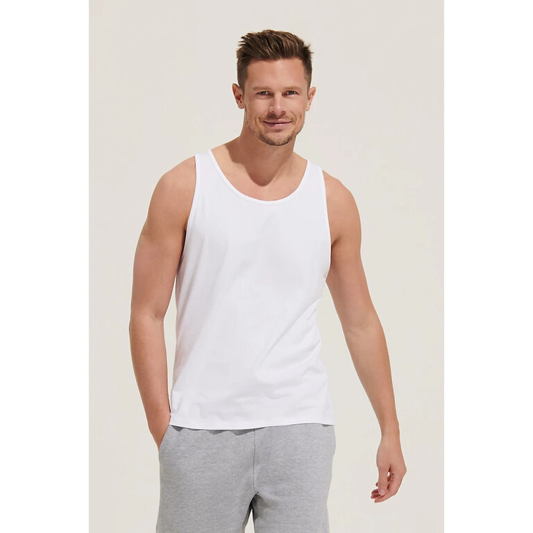 Débardeur personnalisable blanc en coton bio 150 gr/m² - Crusader TT | pandacola