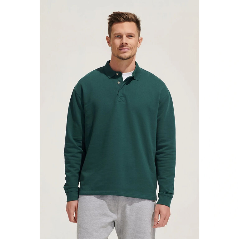 Sweat personnalisé unisexe en coton recyclé à col de polo 320 gr/m² - Heritage | pandacola - 1