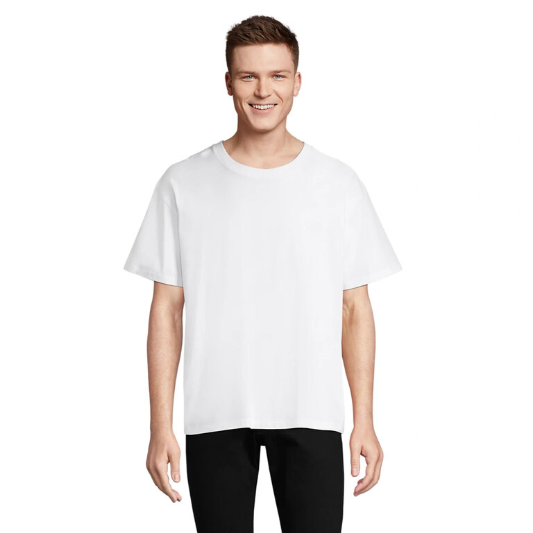 T-shirt personnalisé blanc oversize unisexe en coton recyclé 220 gr/m² - Legacy White | pandacola