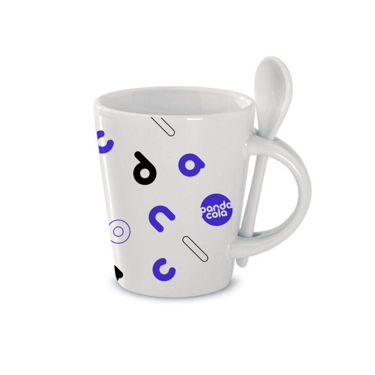 Mug personnalisable en sublimation avec cuilllère 300 mL - Sublimkonik | pandacolach
