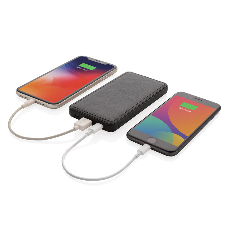 Batterie de secours personnalisable 10.000 mAh en PU - Tusca | pandacolach - 2