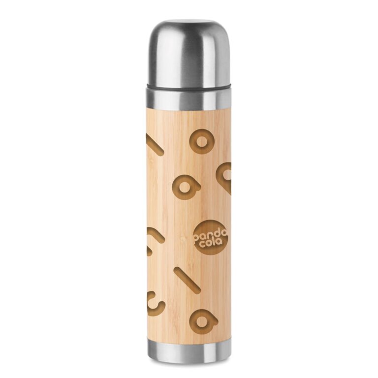 Bouteille isotherme publicitaire en bambou 400 mL - Bambeau | pandacolach