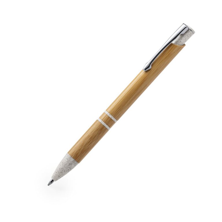 Stylo à bille personnalisé en bambou et paille de blé - Letro | pandacolach