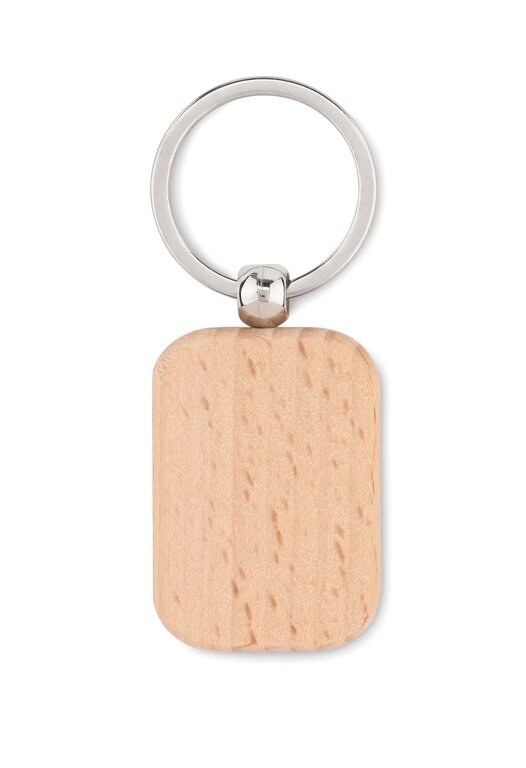 Porte-clés personnalisé en bois rectangulaire - Poty Woody | pandacolach