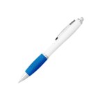 Stylo bille publicitaire corps blanc et grip couleur - Nash White | pandacola - thumb