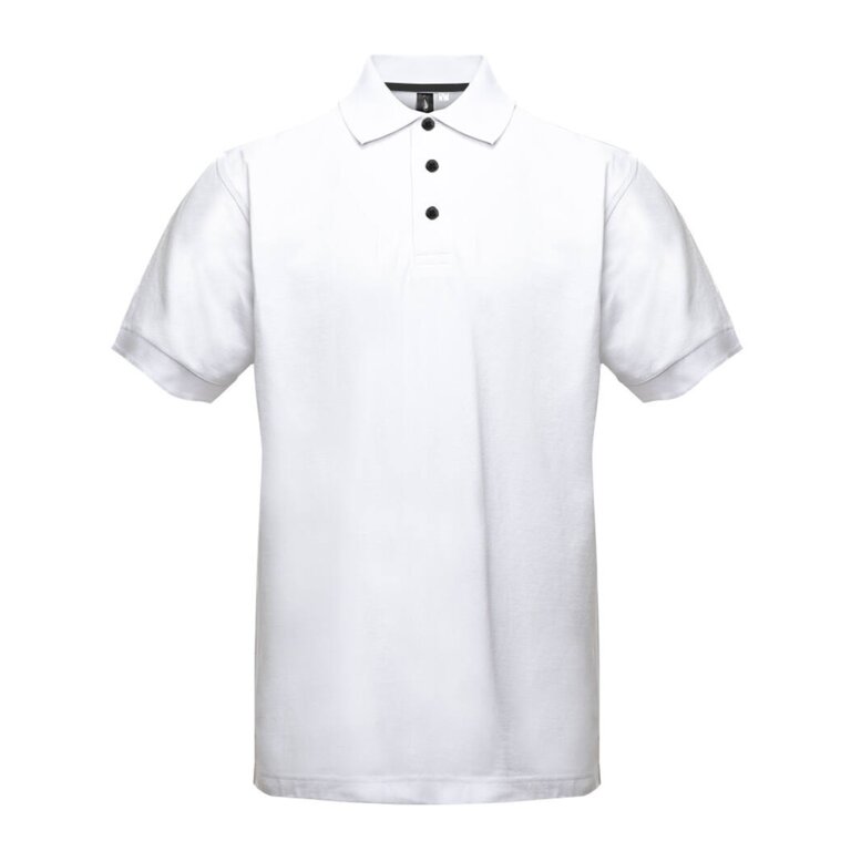 Polo personnalisable homme blanc en coton piqué à boutons colorés personnalisable 210 gr/m² - Mashou White | pandacola