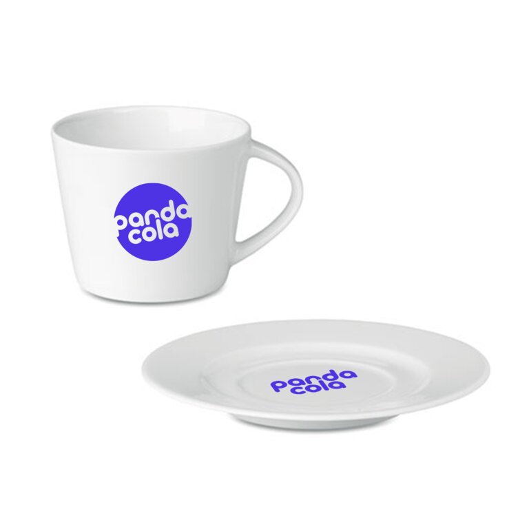 Tasse personnalisable en porcelaine 180 ml avec sous de tasse - Posai | pandacolach