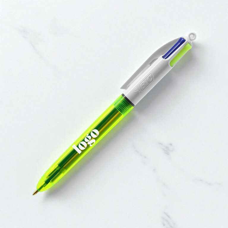 Stylo bille 4 couleurs fluo personnalisé BIC® - 4 Couleurs Fluo | pandacola