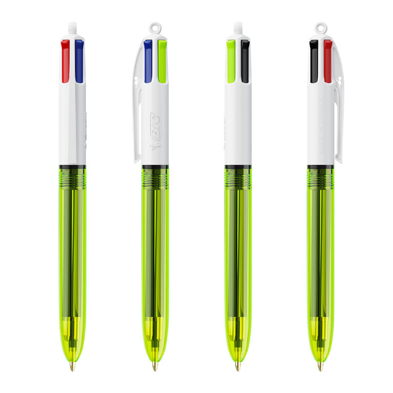 Stylo bille 4 couleurs fluo personnalisé BIC® - 4 Couleurs Fluo | pandacolach - 2