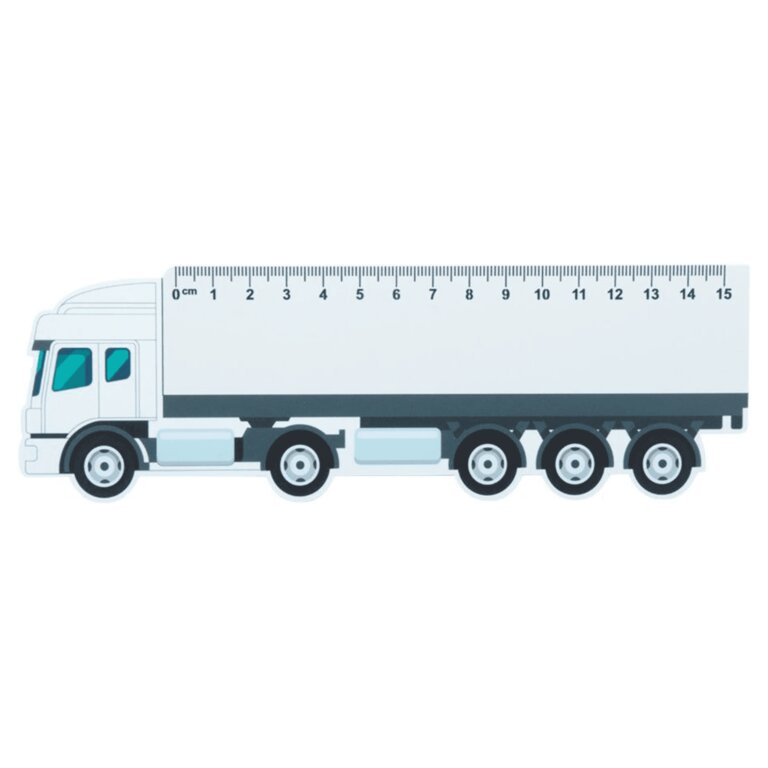 Règle personnalisable en plastique en forme de camion 15 cm - Trucker | pandacolach
