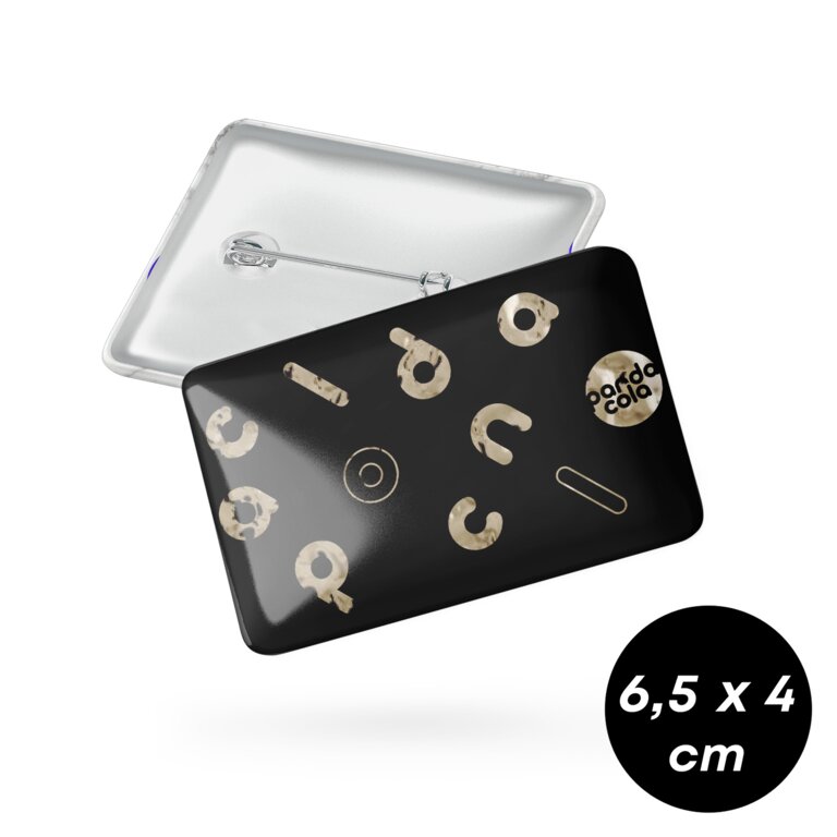 Badge personnalisé rectangulaire 6,5x4 cm - Pan | pandacola