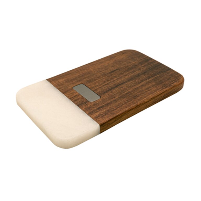 Planche à découper personnalisable en acacia et marbre - Marbia | pandacola